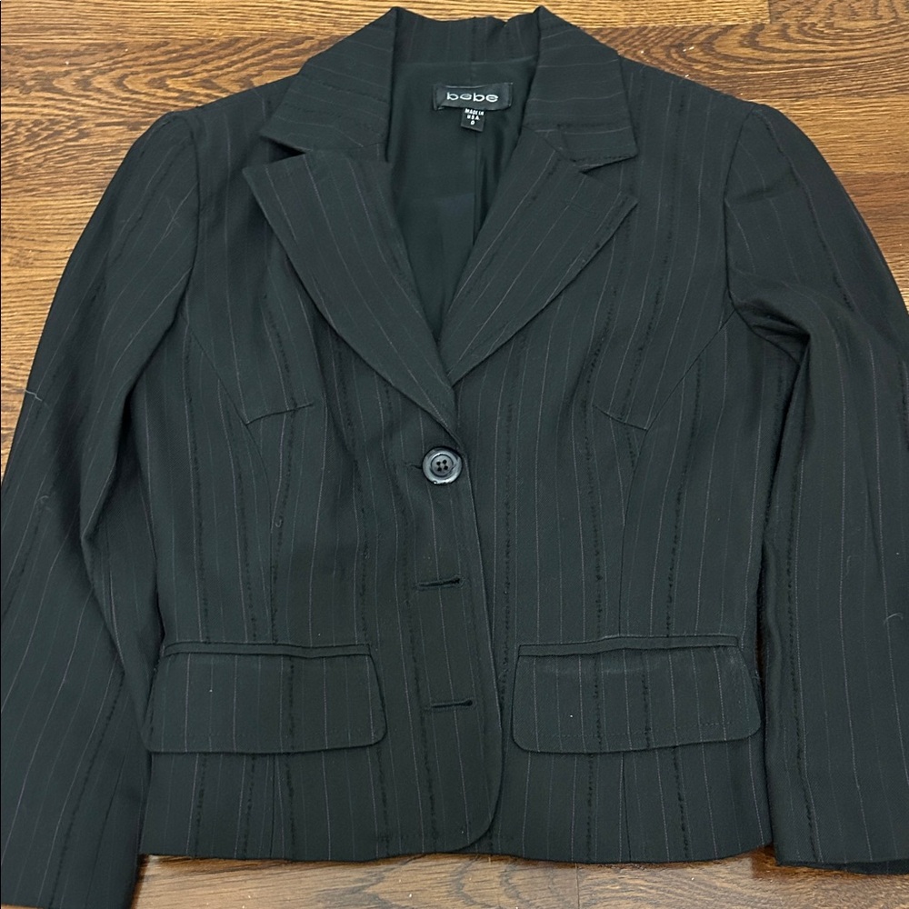 Bebe Black Striped Blazer